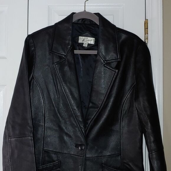 Ricardo soft black  100% leather jacket Sz SM - Picture 3 of 6
